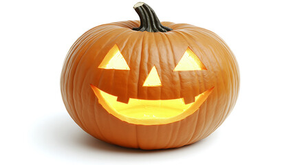 Glowing jack o lantern with classic spooky smile for Halloween fun