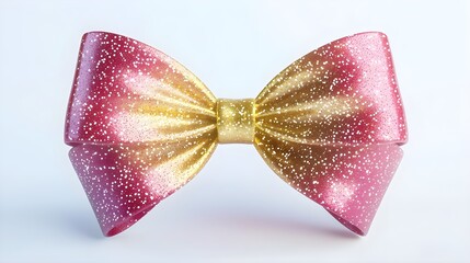 Pink Gold Glitter Bow