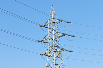 A tower on high voltage electric transmission lines 