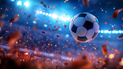 Naklejka premium Soccer Ball in Confetti