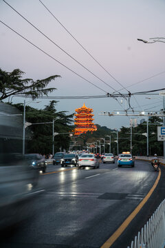 chinese huanghe temple in the night