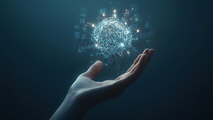 Virtual Reality in the Palm of Your Hand Tech Ideas Background