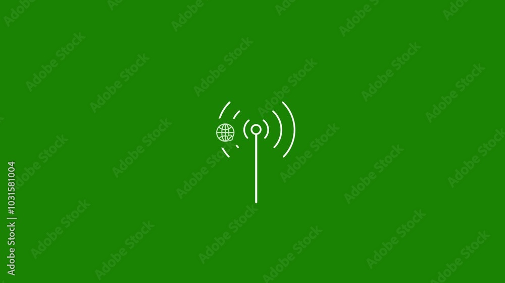 Poster wireless network antenna data provide error icon concept ,networking treble concept