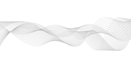 ホワイトバックにモノクロラインの曲線デザイン