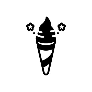 Black solid icon for ice cream
