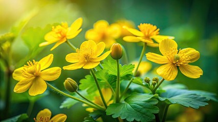 Obraz premium Celandine Flowers Closeup - Herbal Medicine, Traditional Treatment, Natureâ€™s Pharmacy, Healing Herbs, Botanical Beauty, Alternative Wellness, Natural Remedies for Health