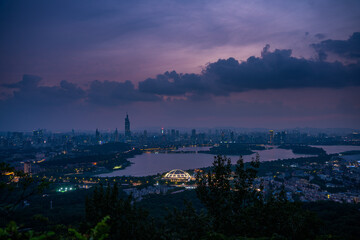 time clouds over the city