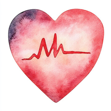 recommend clip art: Heart rate monitor watercolor clipart illustration  (9)