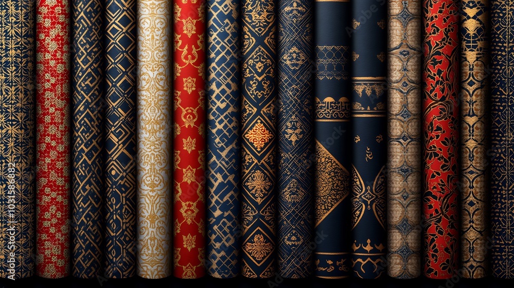 Poster elegant assortment of various vector seamless patterns featuring traditional geometric motifs in the