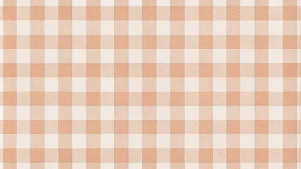 Seamless Gingham Pattern in Peach and White for Elegant Backgrounds and Designs