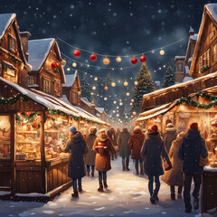 Obraz premium christmas in the city