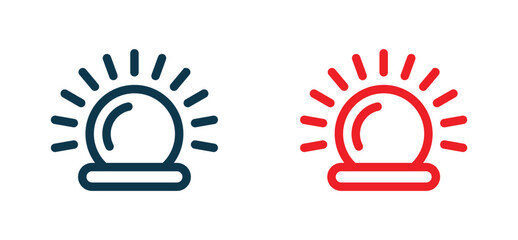 Emergency Siren Icons for Alert, Warning, and Danger – High-Quality Vector Icons Representing Safety Signals, Alarms, and Emergency Notifications in Modern and minimalist Designs for Various Applica