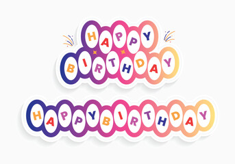 Vibrant and Colorful Happy Birthday Text Design with Festive Confetti Vector Art, Perfect for Celebrations and Invitations, Bringing Joy and Cheer to Your Special Day in a Creative Way!
