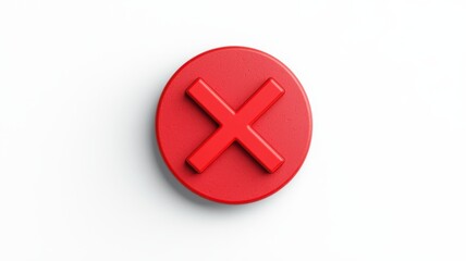 Obraz premium Error Concept - Red X Mark in Circle with Copy Space for Text