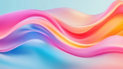 Fototapeta premium Visually striking abstract background with fluid curves in vibrant pink, blue, and orange tones creating a sense of motion and creativity