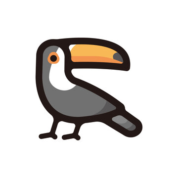 recommend clip art: Toucan outline icon for graphic design, apps and websites