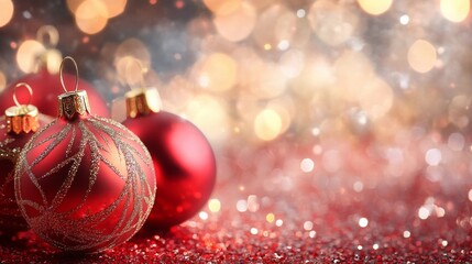 Christmas decoration ball on top of a wood table.