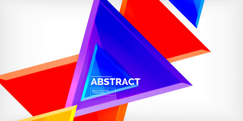 Abstract background - glossy triangles. Vector Illustration For Wallpaper, Banner, Background, Card, Book Illustration, landing page