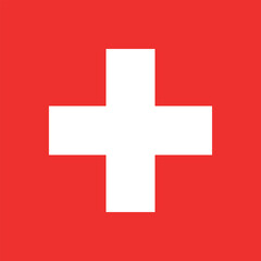 Obraz premium Normal flag of the European country of SWITZERLAND with original aspect ratio