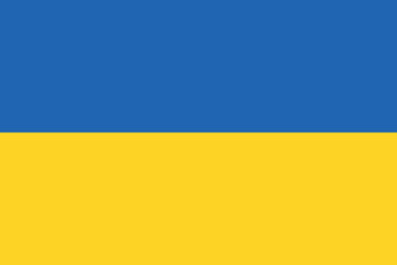 Normal flag of the European country of UKRAINE with original aspect ratio