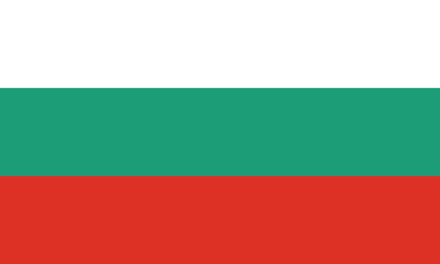 Normal flag of the European country of BULGARIA with original aspect ratio