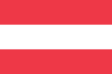 Normal flag of the European country of AUSTRIA with original aspect ratio