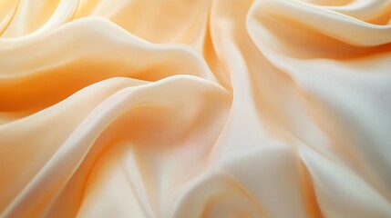 Obraz premium Elegant satin fabric with a beige color. Luxurious texture with soft folds. Festive wedding background design