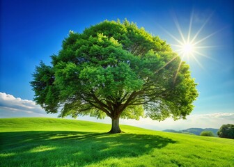 Fototapeta premium Serene Tree Shade in Nature with Ample Copy Space for Relaxation and Reflection