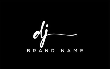 DJ letter beauty handwriting vector logo.