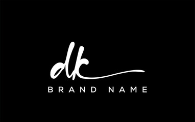 DK letter beauty handwriting vector logo.