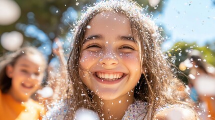 Fototapeta premium Smiling Teenage Girl in Outdoor Portrait