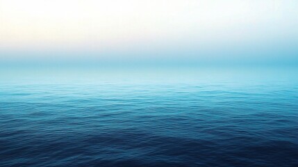 Tranquil Ocean Horizon in Soft Blue Tones