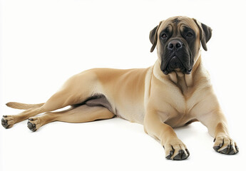 Obraz premium Mastiff Isolated on White Background : English mastiff Dog - Large Mammal Pet Portrait
