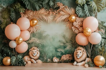 A baby's room with a jungle theme