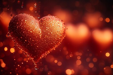 Fototapeta premium heart on a dark red background