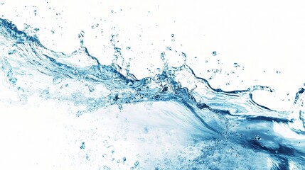 Dynamic Water Splash on White Background