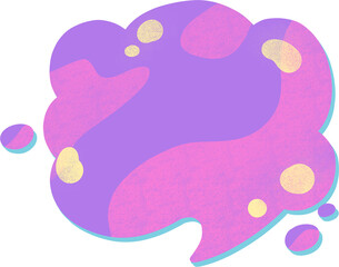Flash Cloud Sign in pop art style, pink bubble shape, hand drawn digital painting illustration