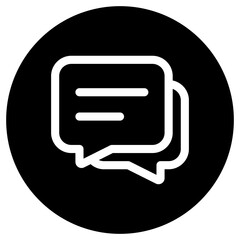 Vector messages, conversation, group chat icon. Black, white background. Perfect for app and web interfaces, infographics, presentations, marketing, etc.