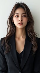 Portrait Young asian woman businesswoman isolated white background, remove background, Generative AI