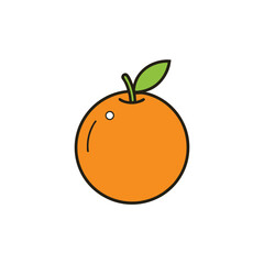 Organic orange fruit vector icon perfect for health and wellness projects. Ideal for branding, packaging, nutrition, and fresh food designs. Vibrant, minimal, and versatile for any digital product.