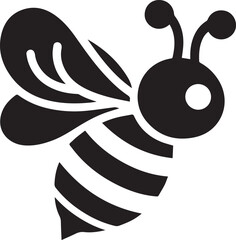 bee insect icon or logo silhouette design vector art illustration