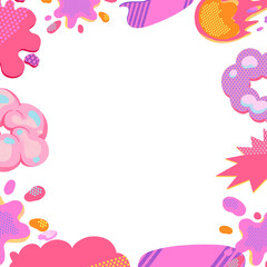 purple pink flash cloud smoke banner, hand drawn digital painting seamless pattern