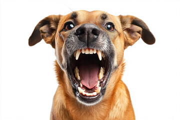Obraz premium portrait of aggressive barking dog with open mouth