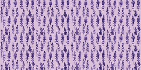 Fototapeta premium Lavender pattern with calming, floral-themed designs. Background seamless pattern.