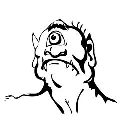 cyclops monster vector cyclops fairy tale character drawing