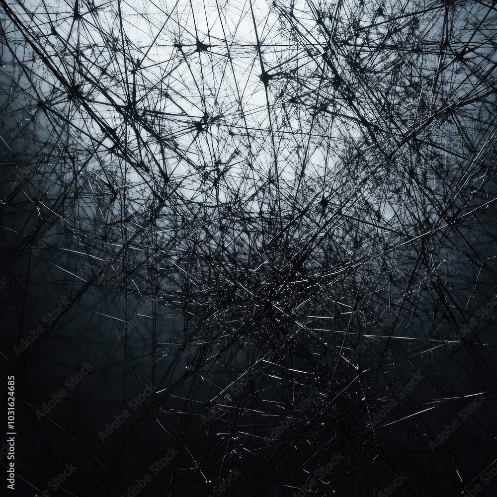 Fototapete abstract network structure illuminated by soft light, creating a sense of depth and complexity. perf