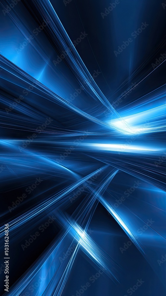 Poster dynamic blue light patterns create an abstract, futuristic background ideal for technology and digit