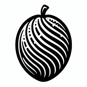 recommend clip art: Abstract mango fruit line art vector illustration, tropical fruit symbol icon silhouette outline