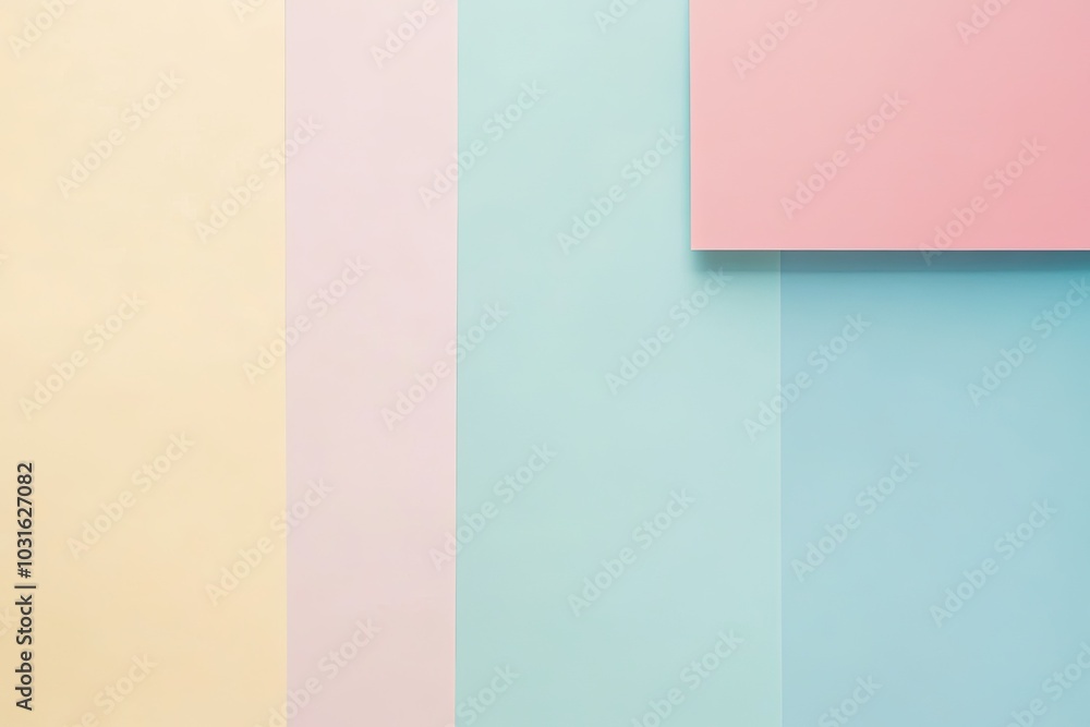 Wall mural a collection of soft pastel colors arranged in stripes, creating a calming and pleasing visual for b