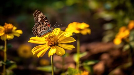Fototapeta premium butterfly on flower